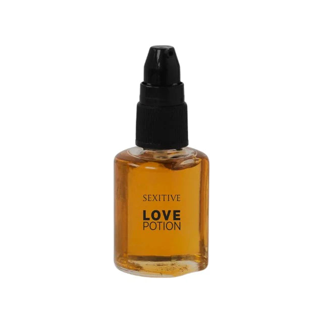 Ulei comestibil SEXITIVE Love Potion - Champagne, pentru masaj și sex oral, efect de încălzire, aromă de șampanie și zmeură, 30 ml (P14232)